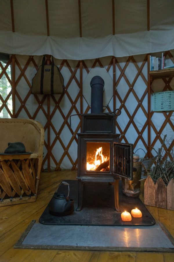 yurt fireplace